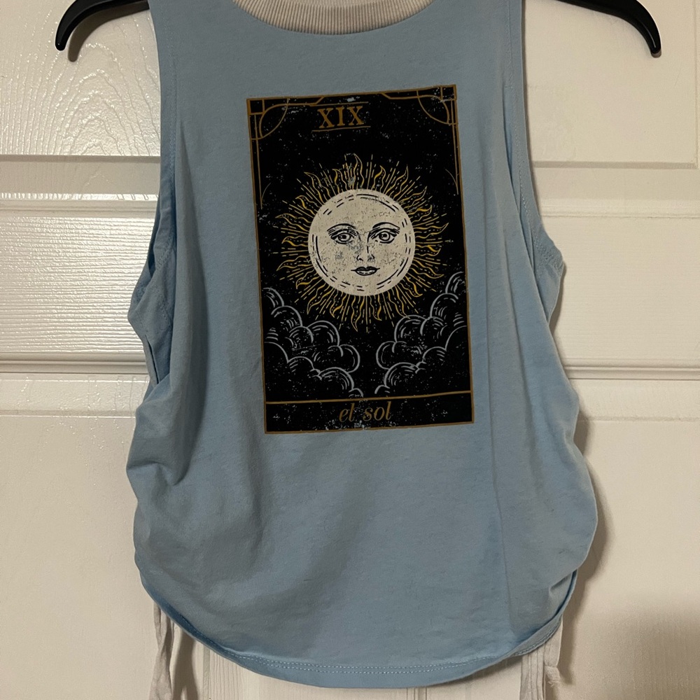 Women's Blue Graphic Tank Top